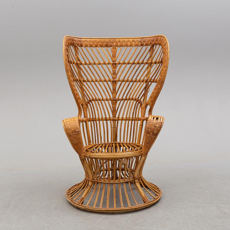 a rattan chair by Gio Ponti & Lio Carminati, Italy, second half of the 20th century.
