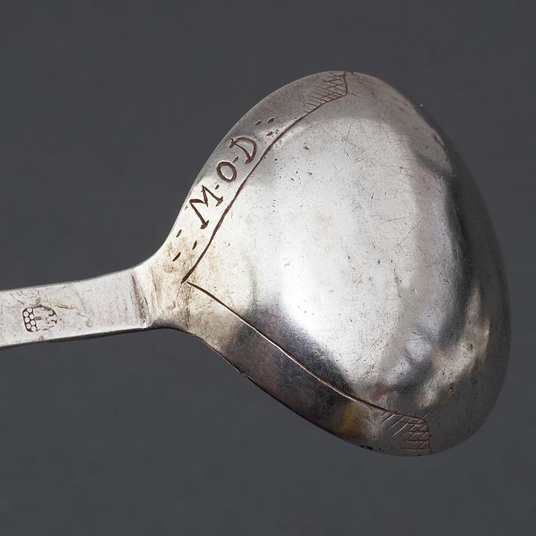 A Norwegian 17th century silver spoon.