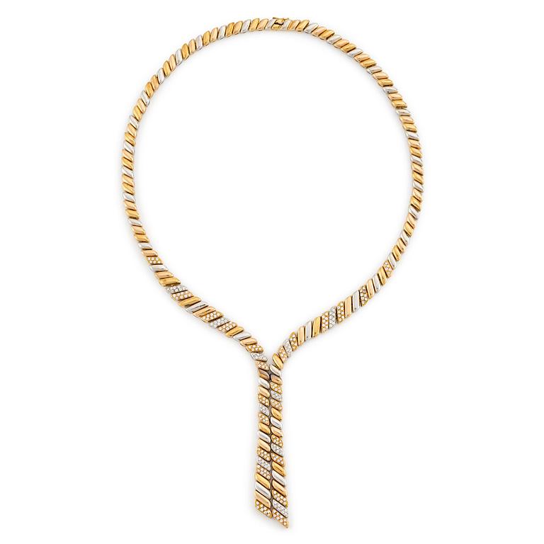 Collier 18K guld med runda briljantslipade diamanter, Damiani.