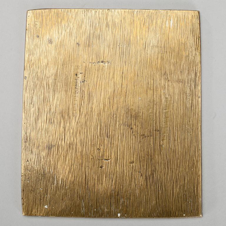 IKONKORS samt IKON, mässing och emalj, Ryssland 1800-tal.