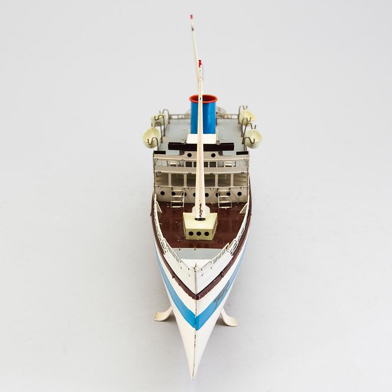 A tinplate Fleischmann steam liner, Germany, 1950s.