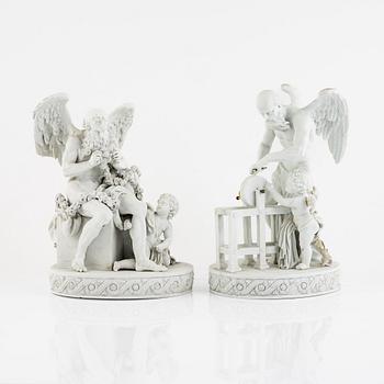 Two Porcelaine Figurines, model after Christian Gottfried Jüchtzer, Meissen.