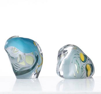 Peter Hermansson, two "graal" glass sculptures, Boda, Sweden 2014.