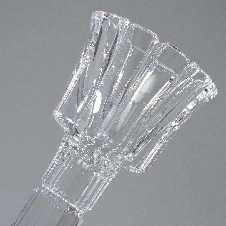 LJUSSTAKAR, 3 st, glas, Gunnar Cyrén, Orrefors, signerade och numrerade, 1900-talets slut.