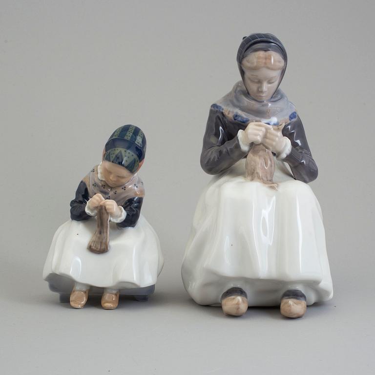 Two Royal Copenhagen porcelain figurines, Denmark, 1970s.