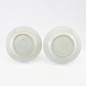 Plates, 5 pcs. China, Qianlong period (1736-95), porcelain.