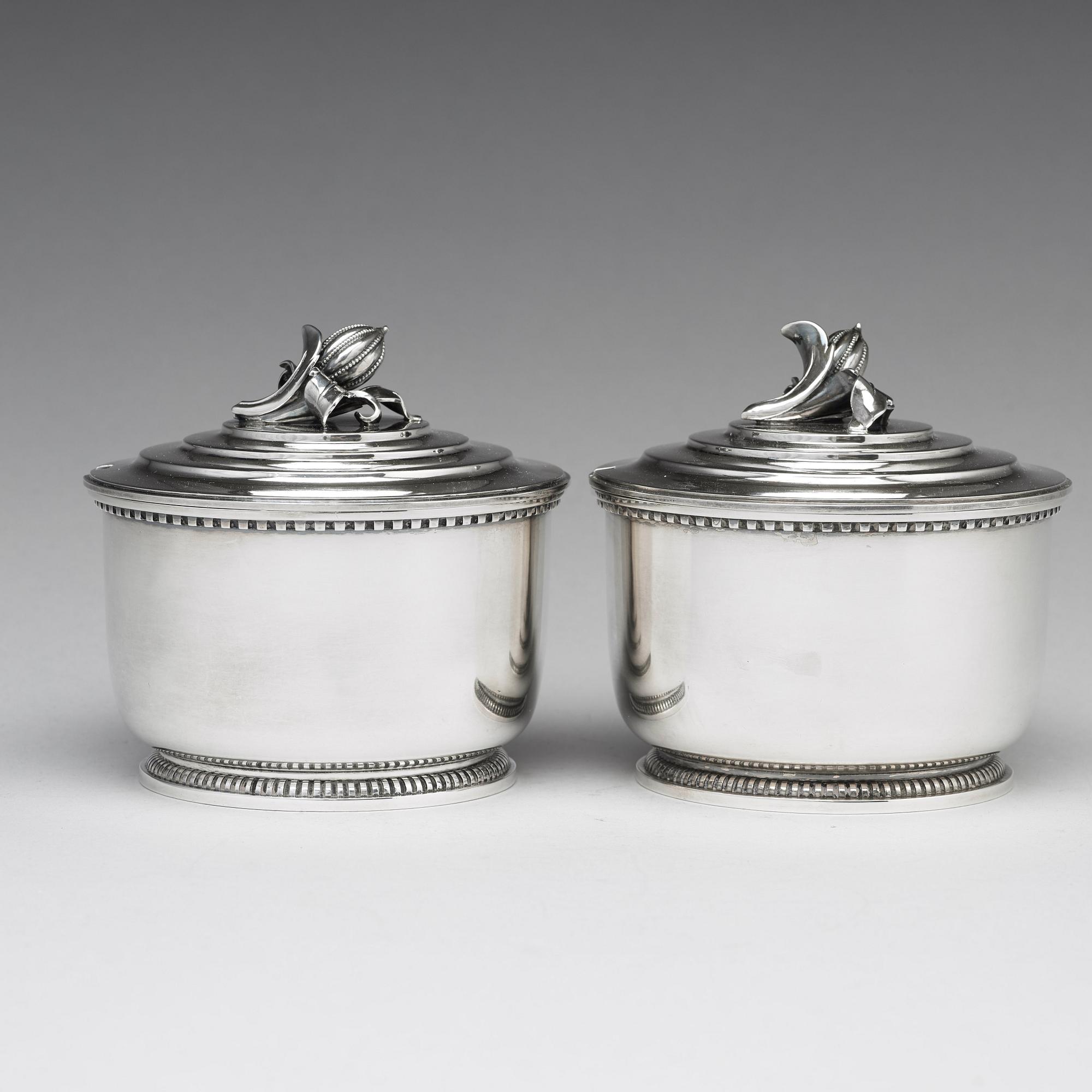 Atelier Borgila, a pair of sterling bonbonniéres, Stockholm 1945.