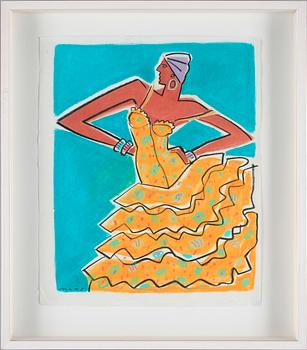 MATS GUSTAVSSON, kritteckningar samt collage, 3 st, sign.