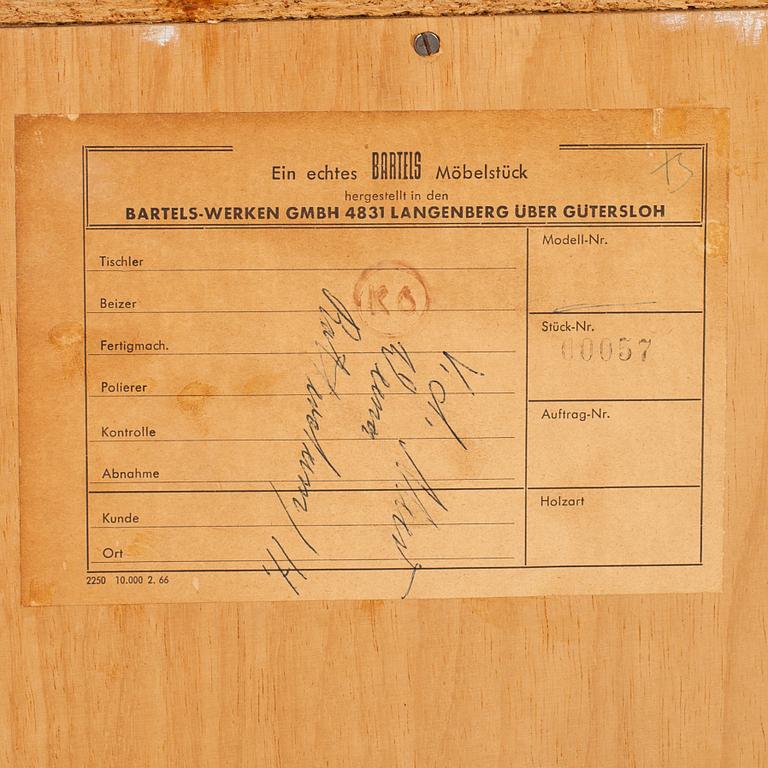 SIDEBOARD, Bartels Möbelstück, Tyskland,1960-tal,  etikettmärkt. Cites-intyg medföljer.