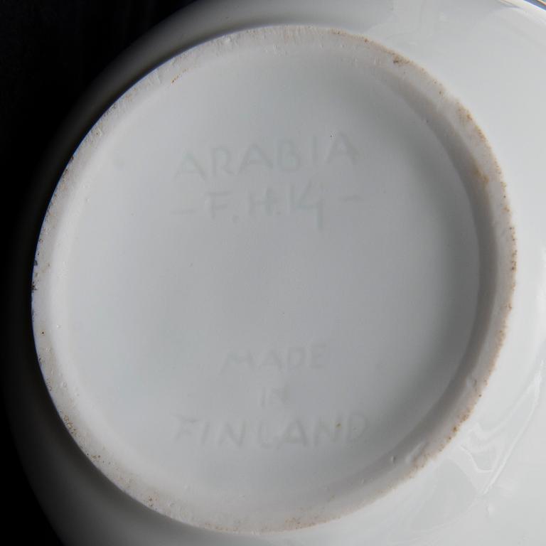 Friedl Holzer-Kjellberg, Malja, riisiposliinia, signeerattu -F.H. Kj.- Arabia Made in Finland.