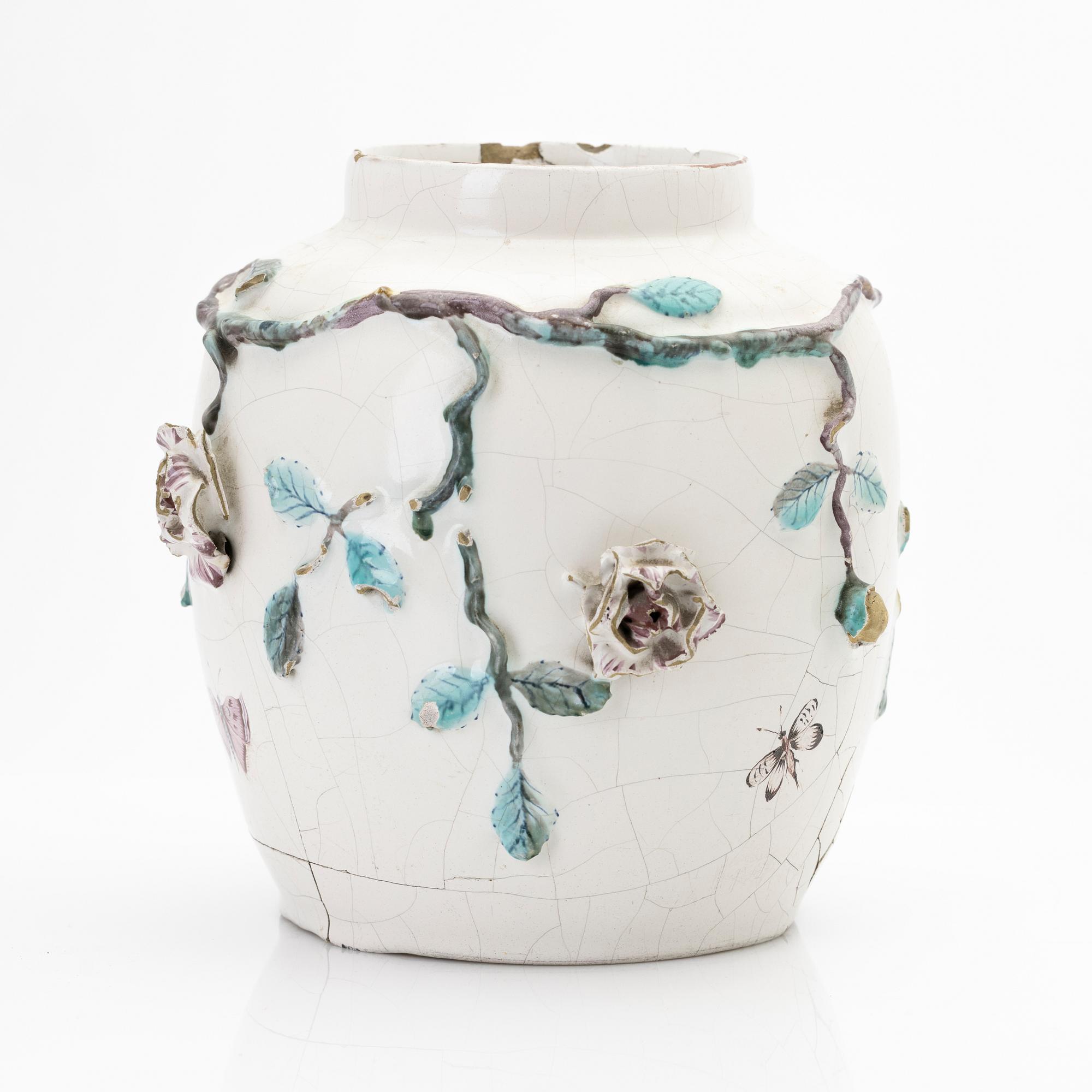 Faience potpourri vase, Marieberg, 18th century.