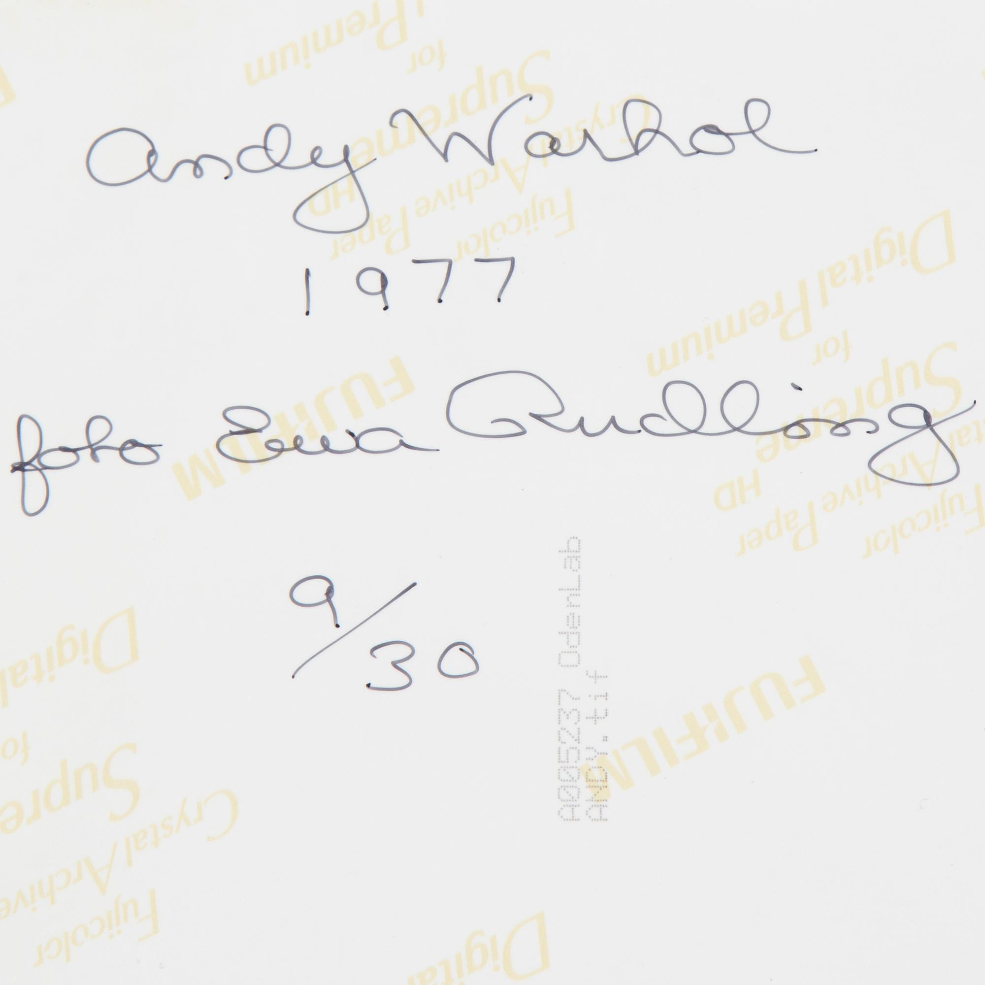 Ewa Rudling, a photograph, signed and dated 1977, numbered 9/30.