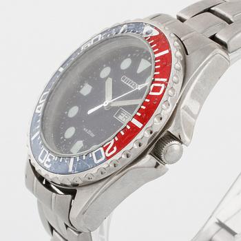 CITIZEN, "Pepsi", (W.R 20 bar), wristwatch, 41 mm.