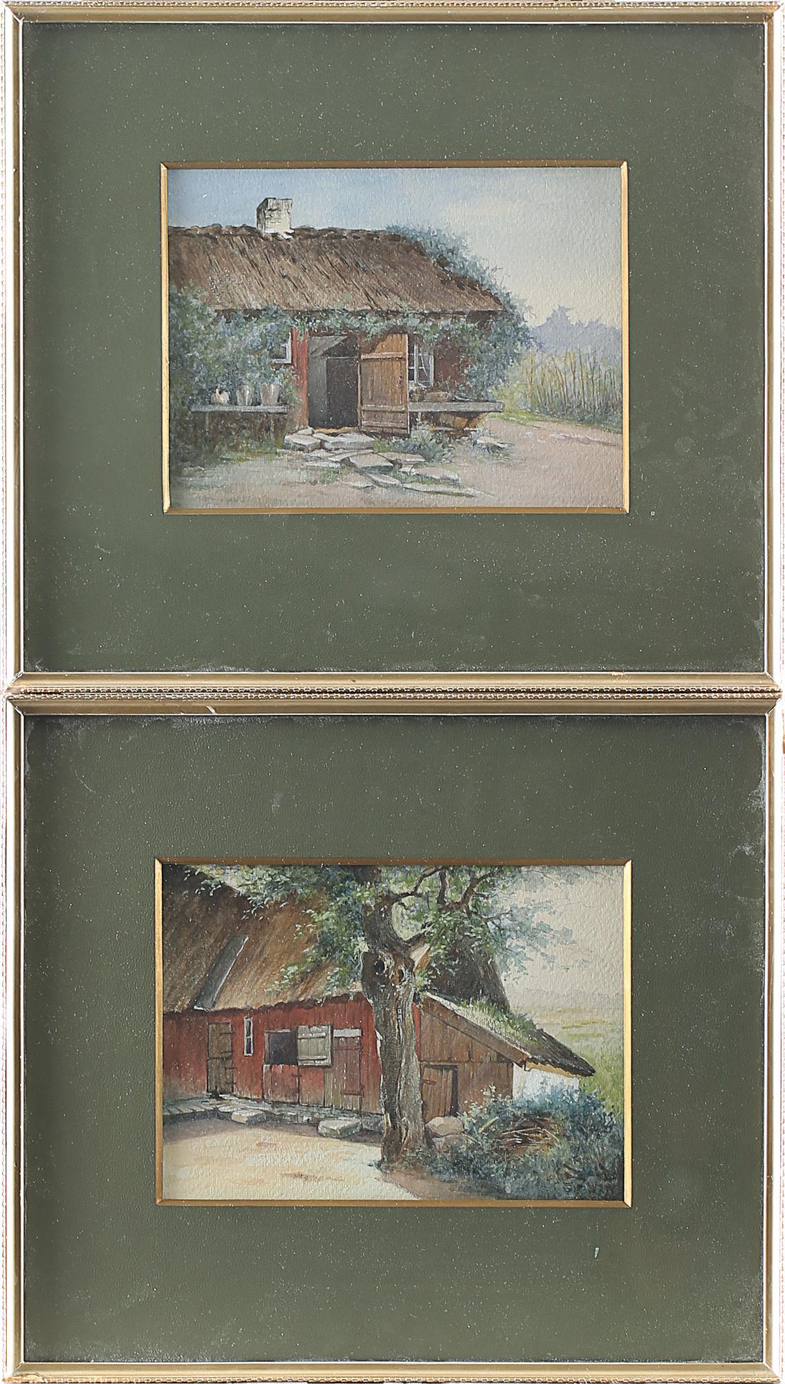 CLARA LÖFGREN, 2 st, tillskrivna, akvareller, osignerade.