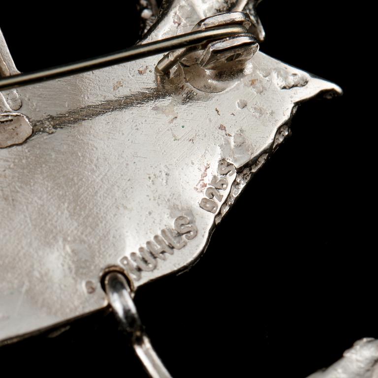 GARNITYR, 2 delar, sterlingsilver, Frank och Regine Juhl, Norge. Vikt 27 g.