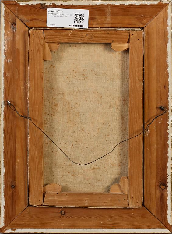 OKÄND KONSTNÄR, olja på duk, otydligt signerad.