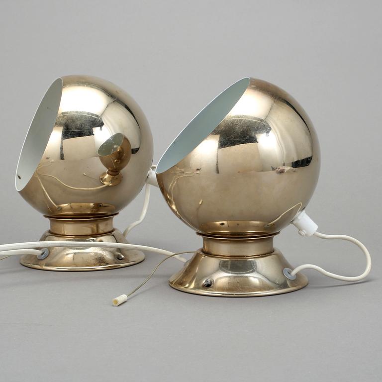 VÄGGLAMPOR, 2 st, Abo, Danmark, 1900-talets andra hälft.