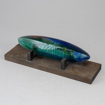 BERTIL VALLIEN, skulptur, glas, båt, Kosta Boda.