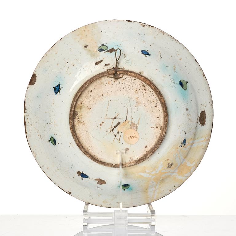 A 17th century Iznik pottery dish, Ottoman empire.