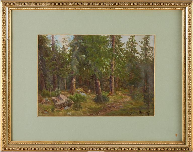 VIRGINIA LARSSON, olja på pannå, signerad och daterad -87.