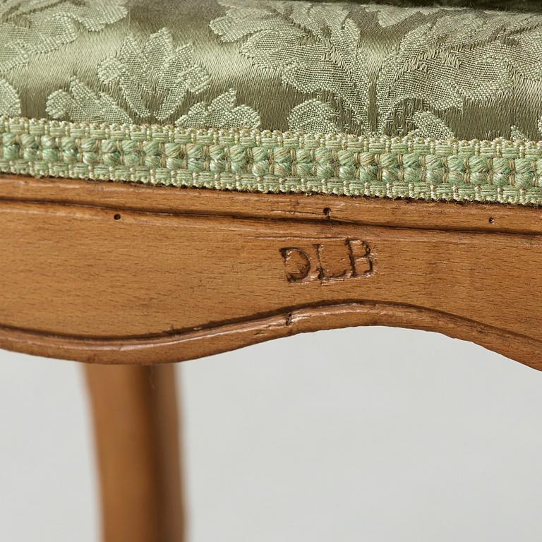 KARMSTOLAR, ett par, Frankrike, 1700-talets mitt, Louis XV.