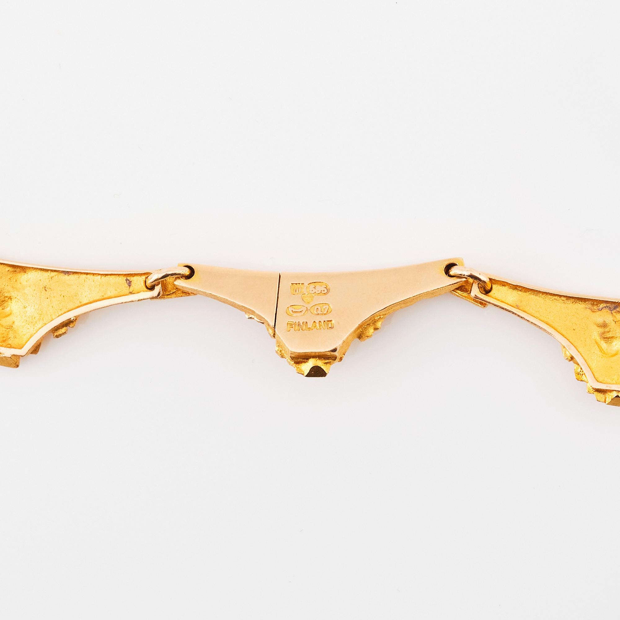 Björn Weckström, collier 14K guld "Golden Bridge", för Lapponia 1969.