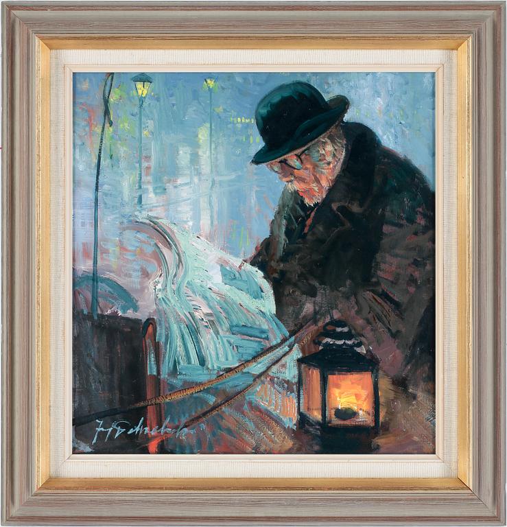 JERZY POTRZEBOWSKI, olja på duk, signerad.