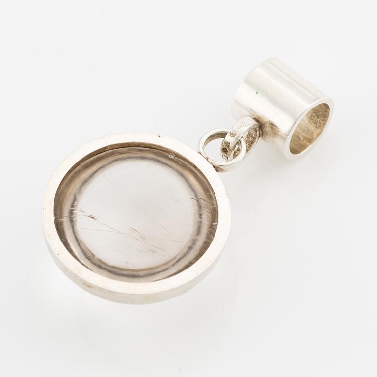 Cecilia Johansson, a silver and rutilated quartz pendant, Gothenburg 1979/80.