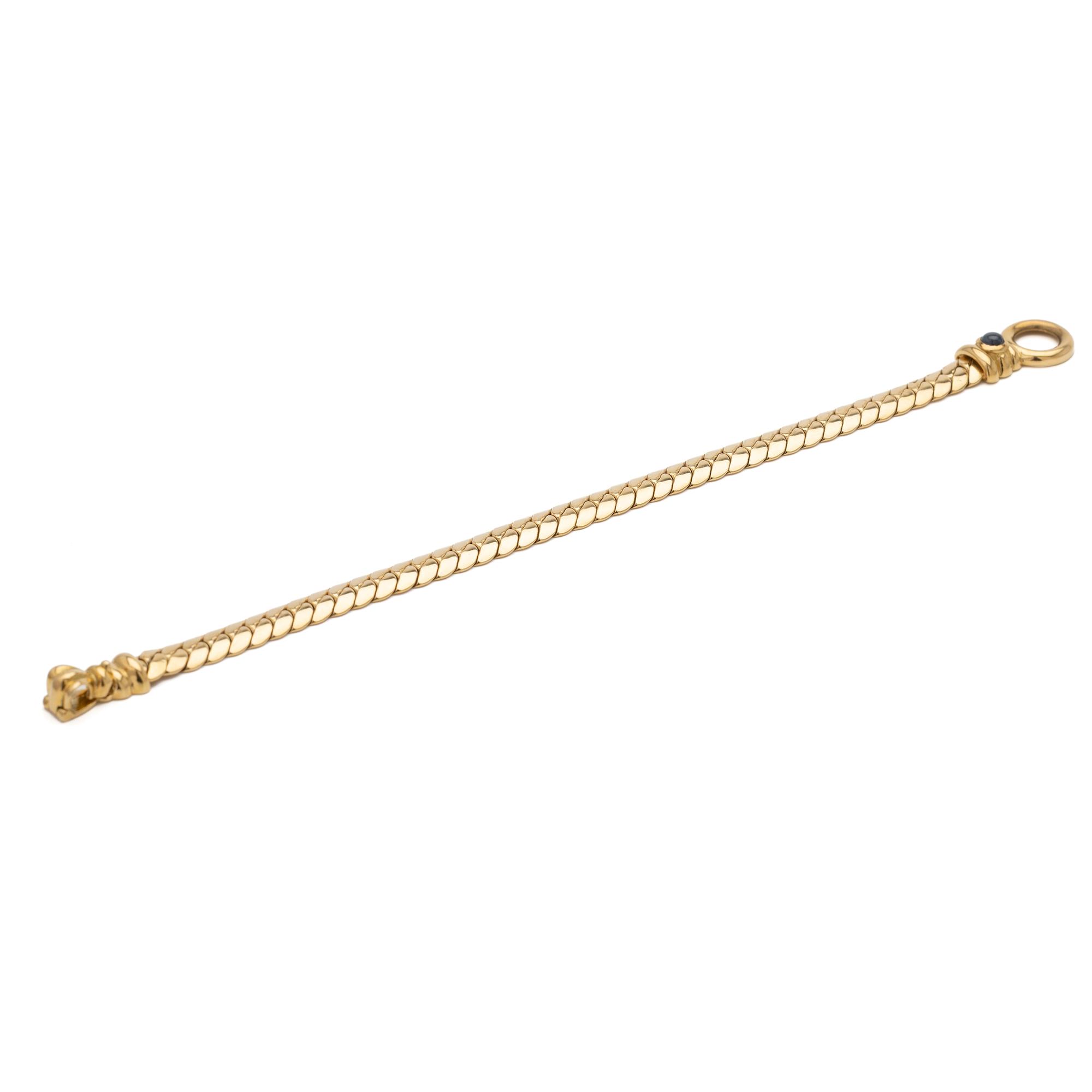 18K gold bracelet with a sapphire, Balestra Giovanni & Figli, Vicenza, Italy.