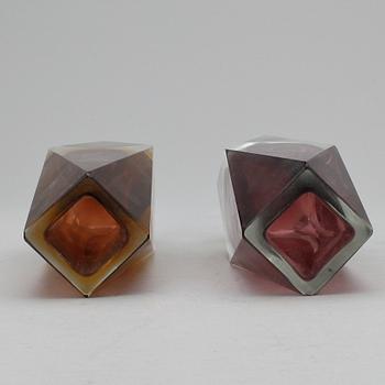 VASER, ett par snarlika. Glas. Murano, Italien. 1900-tal.