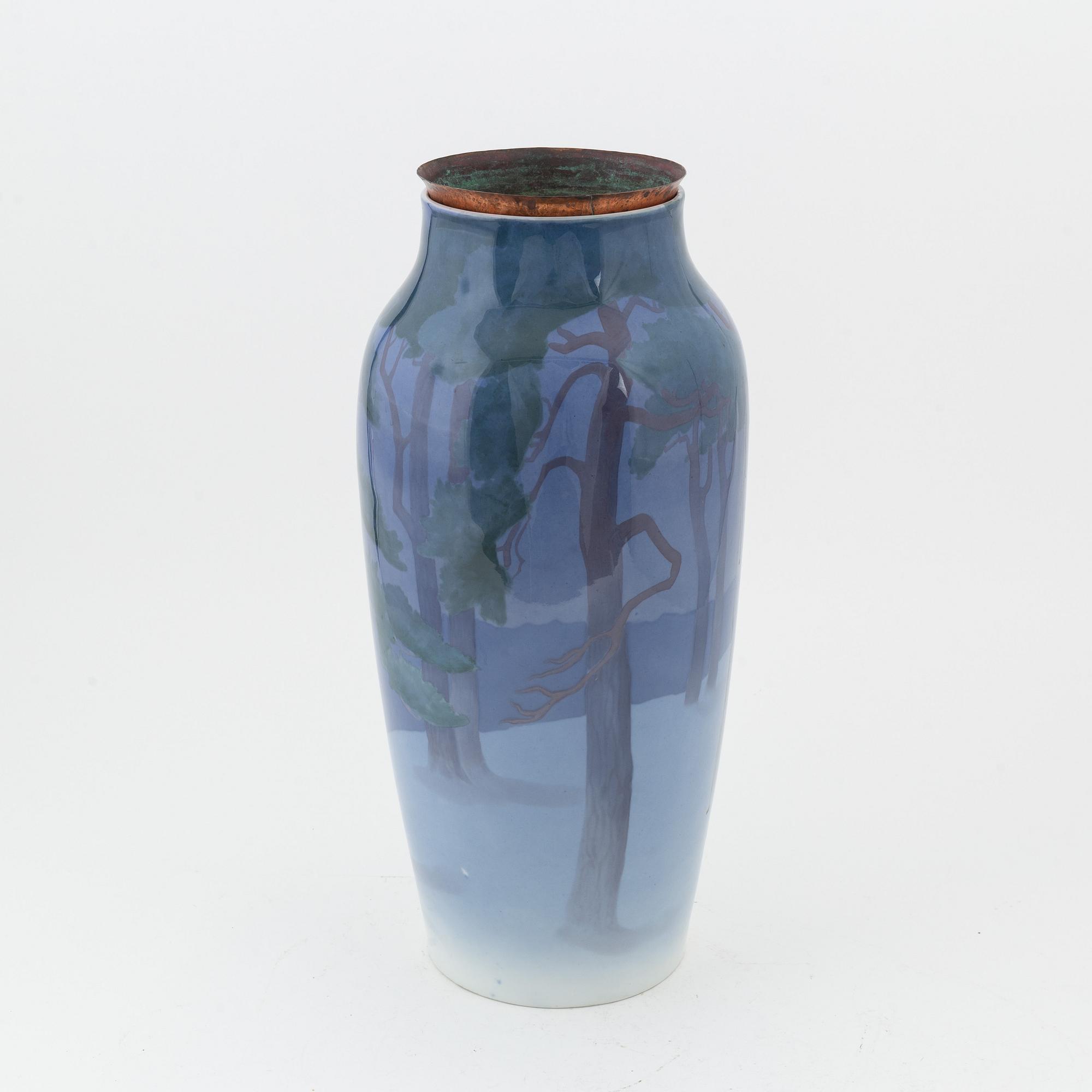 Nils Emil Lundström, an art nouveau floor vase from Rörstrand, early 20th Century.