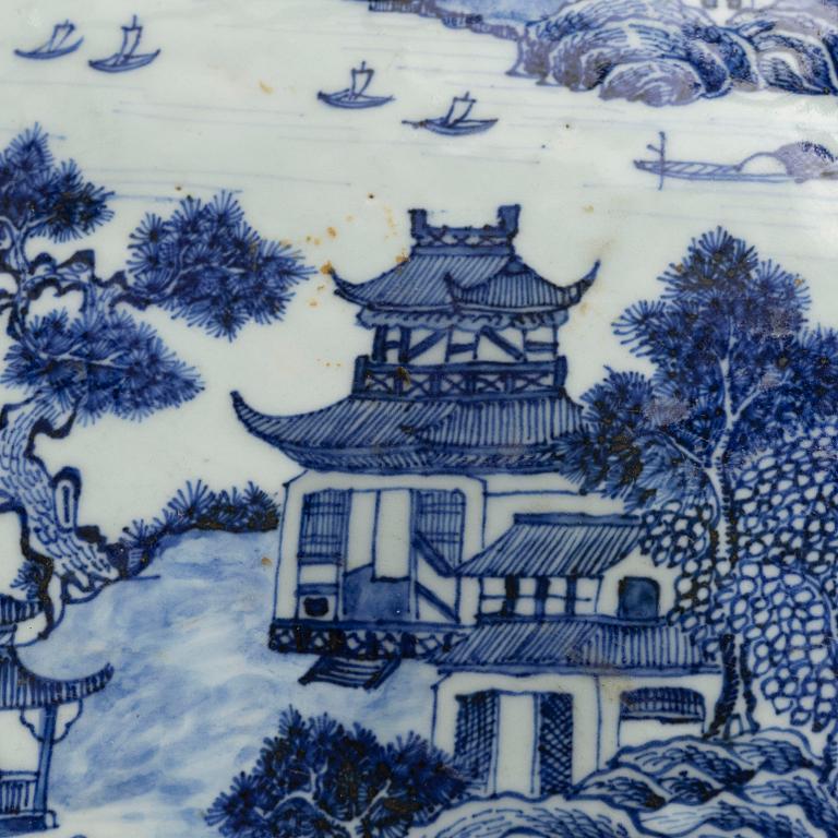 Stekfat, kompaniporslin, Kina, Qingdynastin, Qianlong (1736-95).