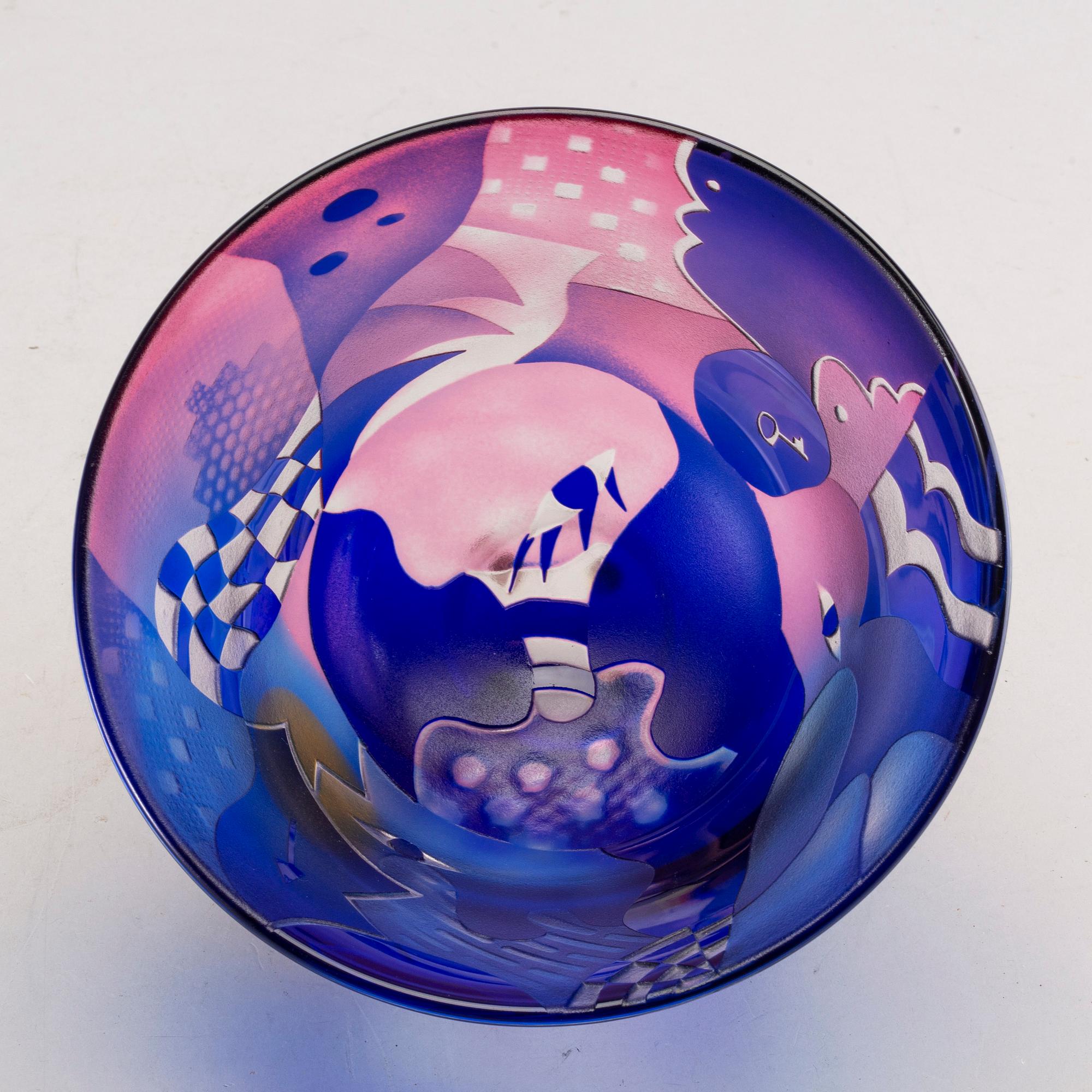 Bertil Vallien, skål, glas, Kosta Boda Studio Edition 26/90 305881004.