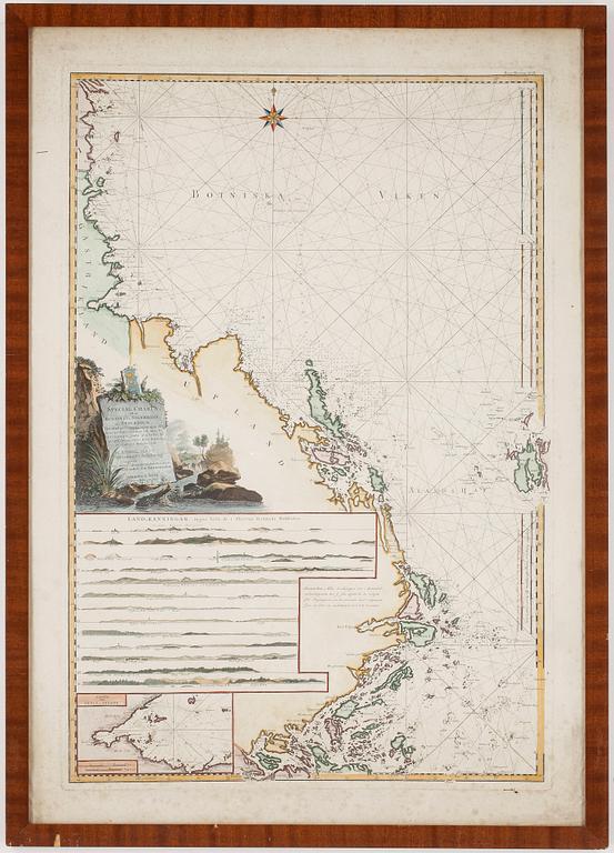 KARTA, Handkolorerad gravyr, Fredrik Akrel, 1788.