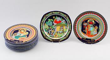 JULTALLRIKAR, 13 st (12+1), porslin, Björn Wiinblad, Rosenthal.