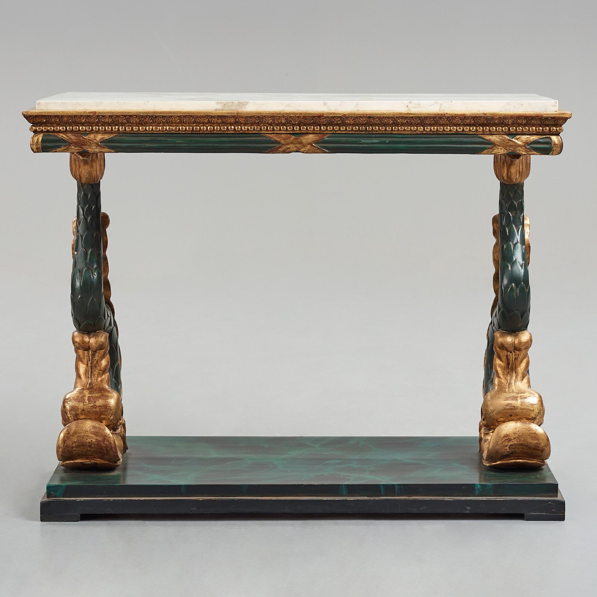 A Swedish Empire console table, early 19th century.