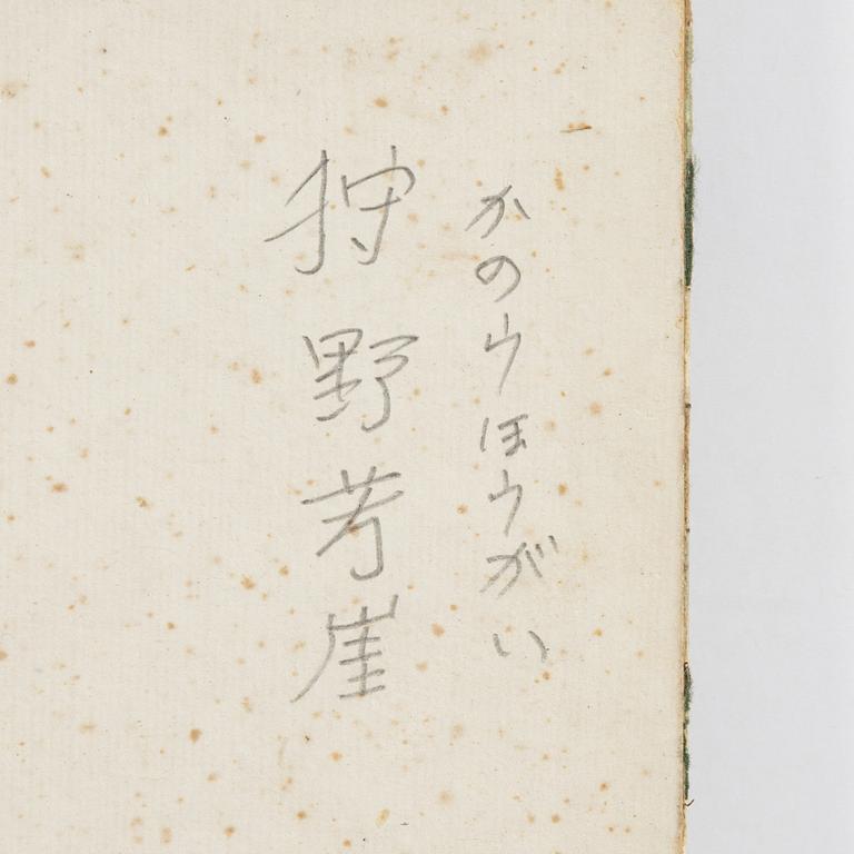 Konstnär från Utagawaskolan, Shunga album, Japan, sen Edo (1603 - 1868) eller Meiji (1868-1912). 14 målningar på siden.