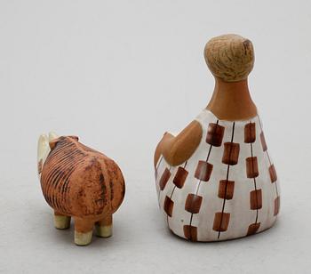 FIGURER, 2 st, stengods, Lisa Larson, Gustavsberg.