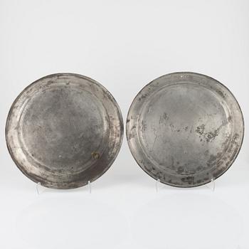Three pewter dishes, Sweden, 18th/19th century.
