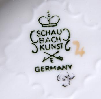 FIGURINER, 5 st. Porslin, Schaubachkunst, Tyskland.