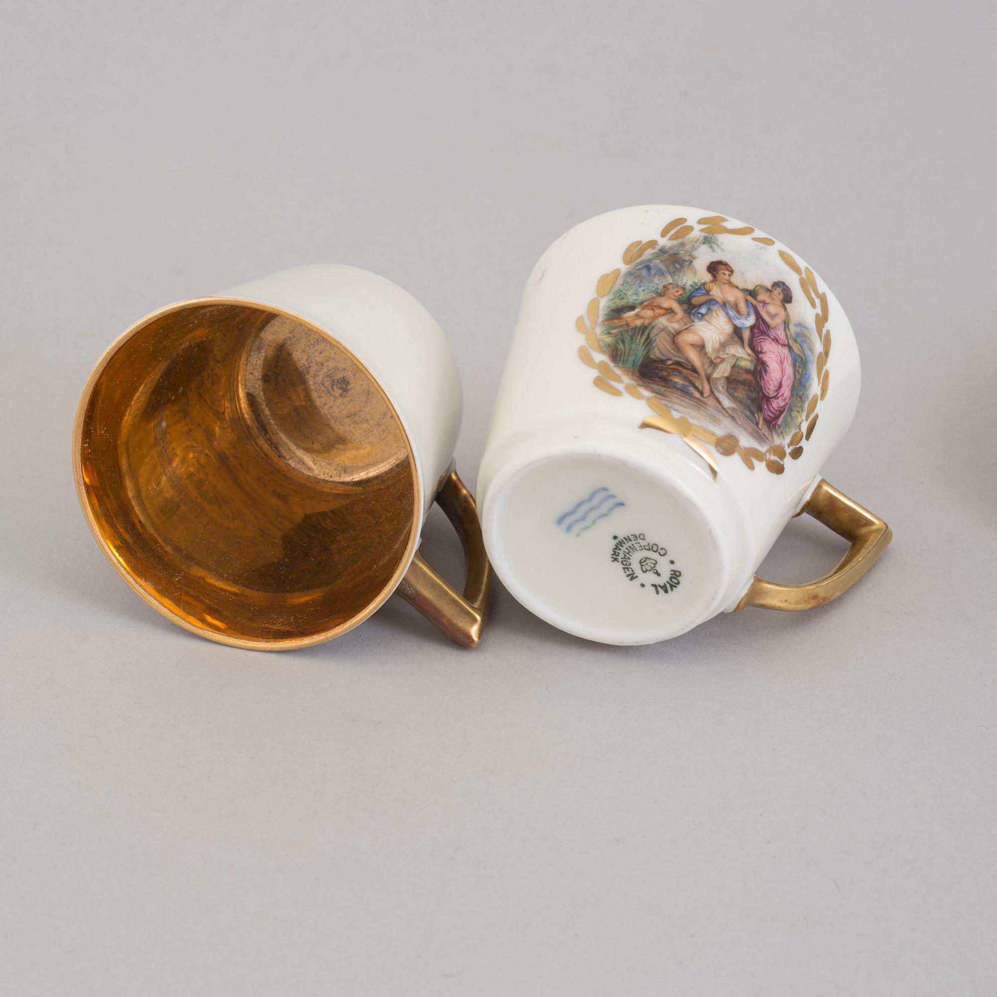 A Royal Copenhagen part service, 20th century (6 pieces).