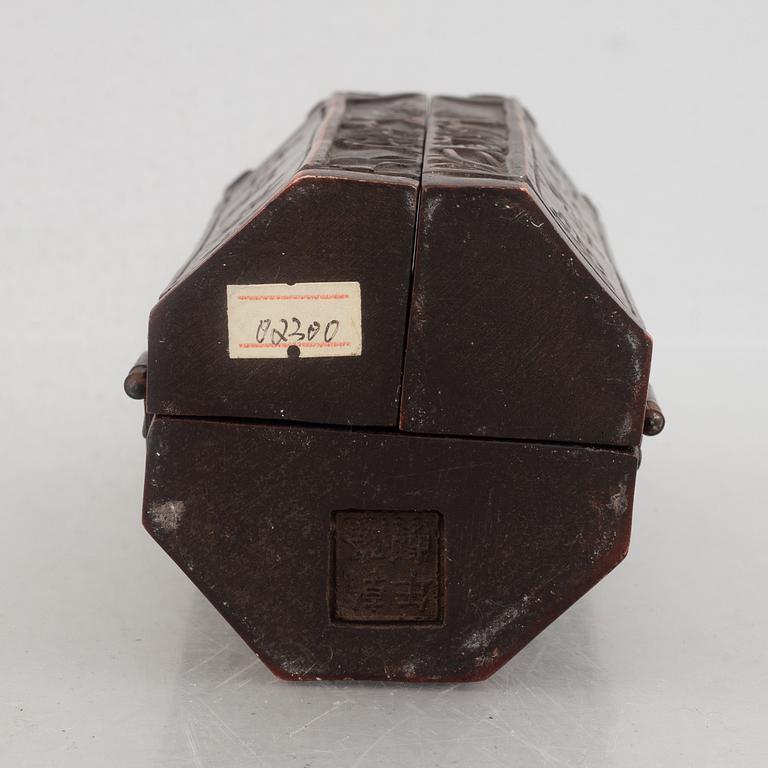 A Tang-style travel shrine, lacquered hardwod, China, early 20th century.