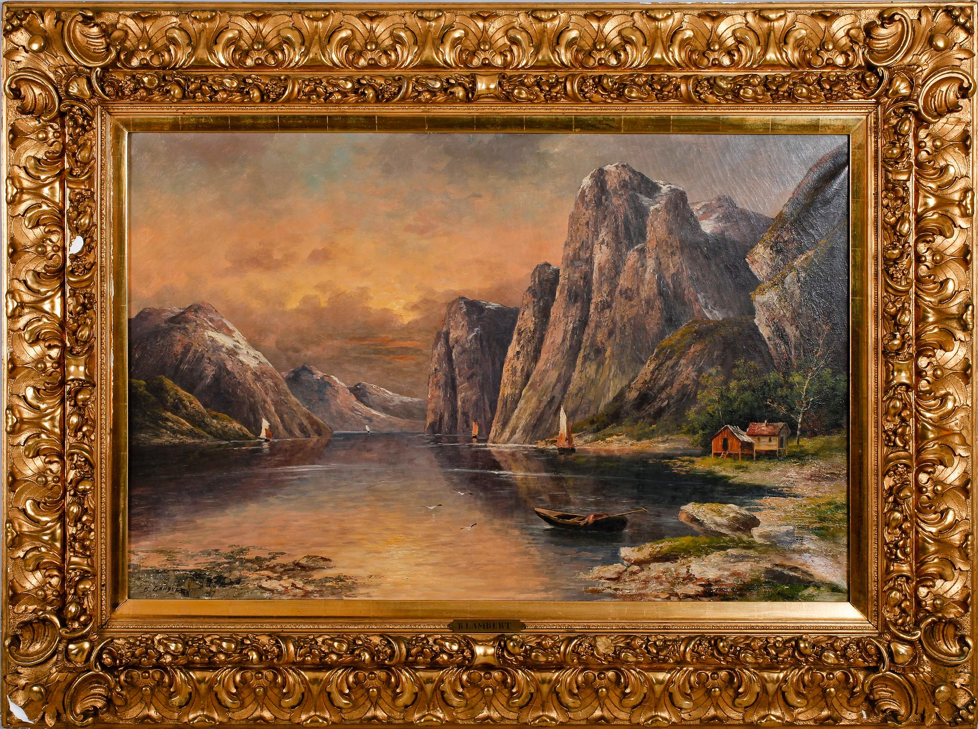 B LAMBERT, olja på duk, sekelskiftet 1900, signerad.