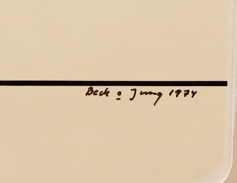 BECK & JUNG (HOLGER BÄCKSTRÖM & BO LJUNGBERG), 2 st, färglitografier, sign o dat 1974, numr 20-25/275 resp.