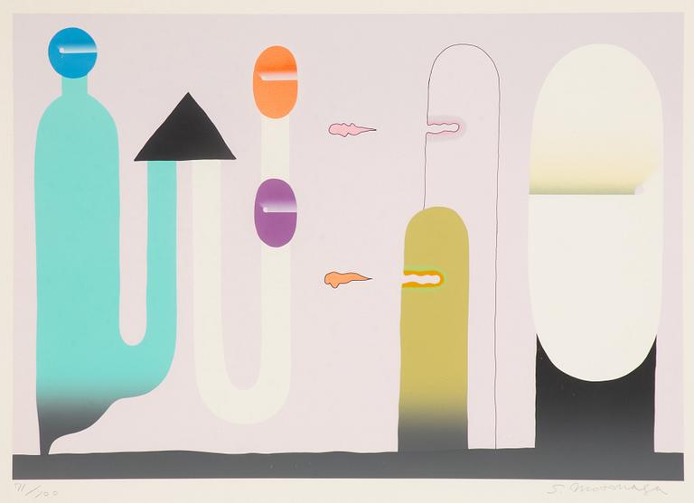 Sadamasa Motonaga, "Japanese Nobel Prize Winners" Complete portfolio with 5 colour screenprints.