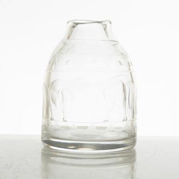 Erik Höglund, a glass vase, Boda Glasbruk Sweden 1950s.