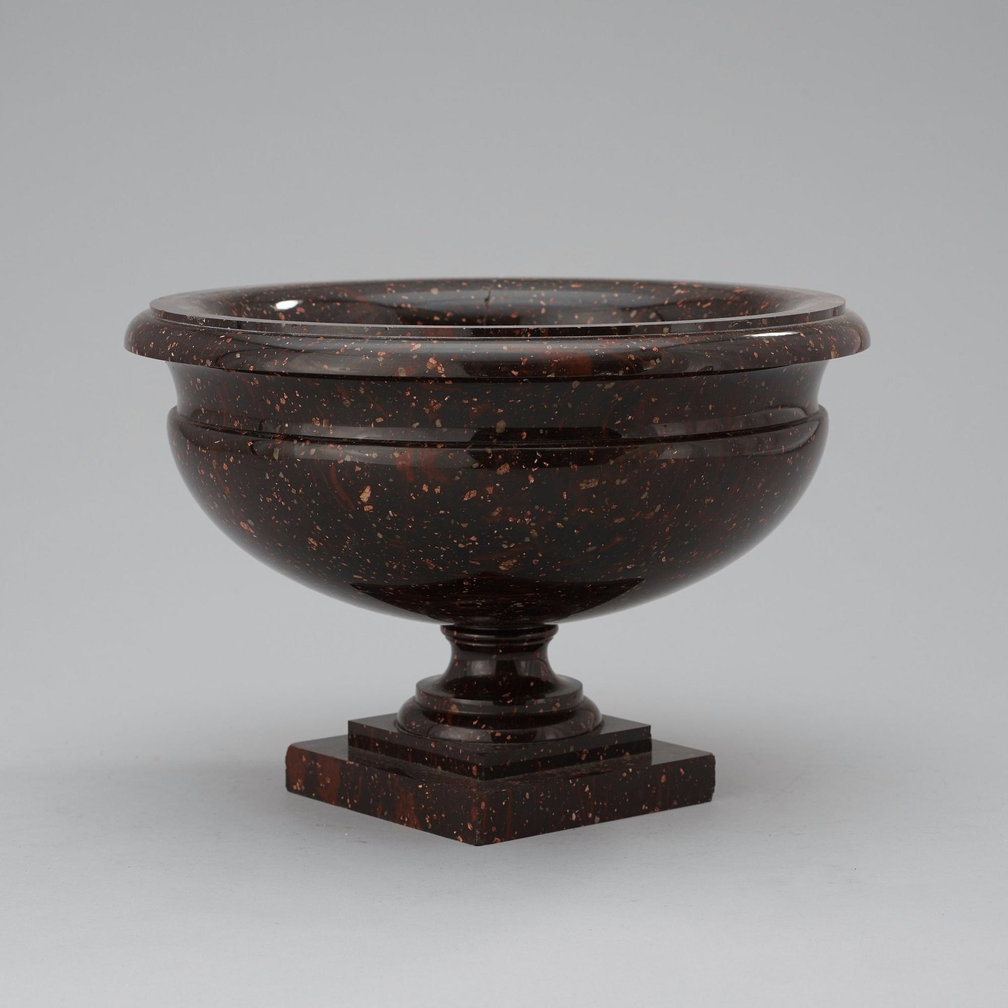 A Swedish Empire 19th century porphyry bowl.
