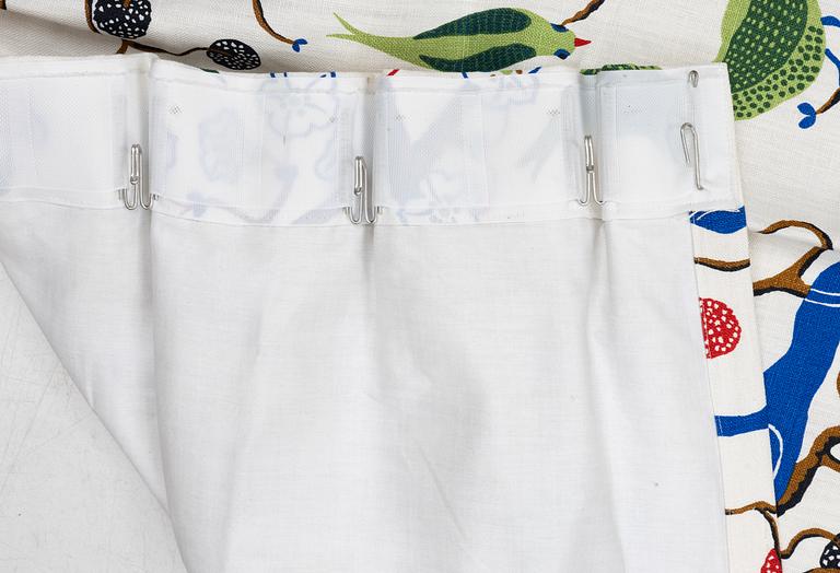 Josef Frank, curtains, a pair, "Green Birds", Svenskt Tenn.