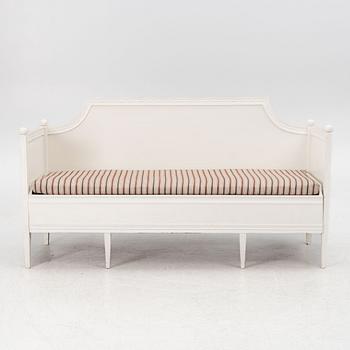A late Gustavian sofa, early 19th century.