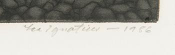 Lea Ignatius, etching, signed and dated 1986, numbered tpl'a 12/70.